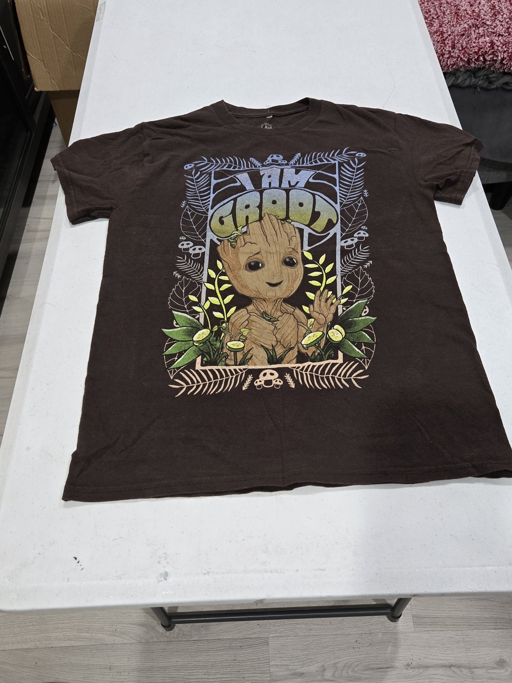 Marvel Brown Kids Short Sleeve 'Tiny Groot' Graphic Tee